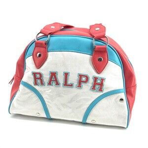 Vintage Ralph Lauren RALPH Fragrance Bowling Bag Red Turquoise Canvas Duffle